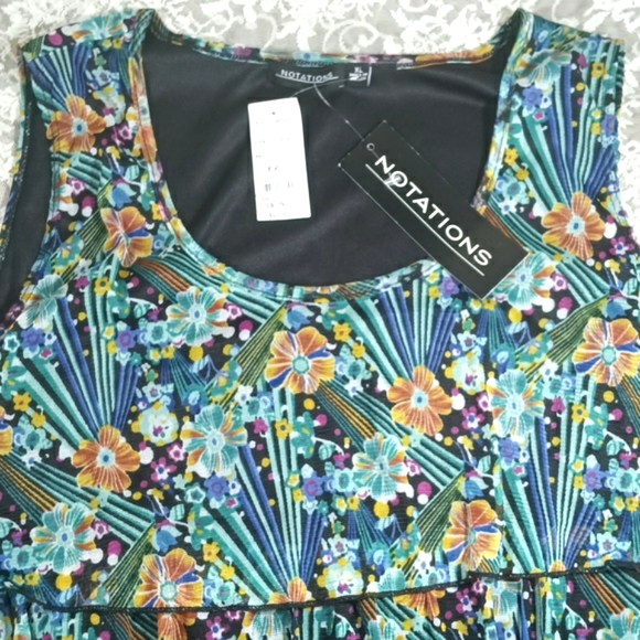 NWT Notations Floral Sleeveless Ruffled Layered Top Women's Size XL - Picture 10 of 16